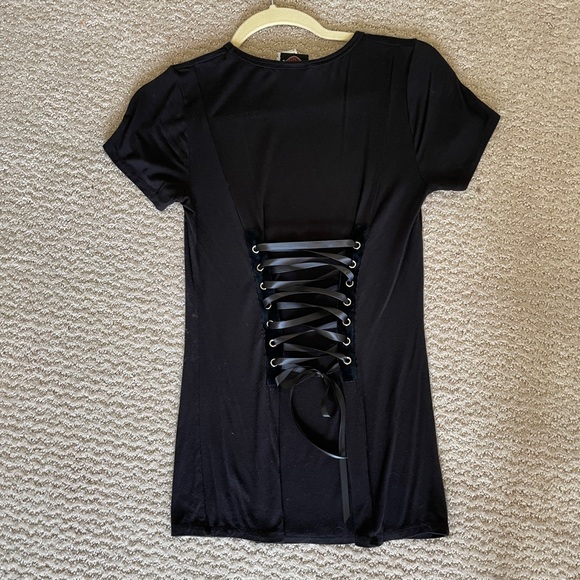 Sexy Women’s Harley Davidson Short Sleeve Shirt Lace Up Rhinestones Size XS - Picture 4 of 5